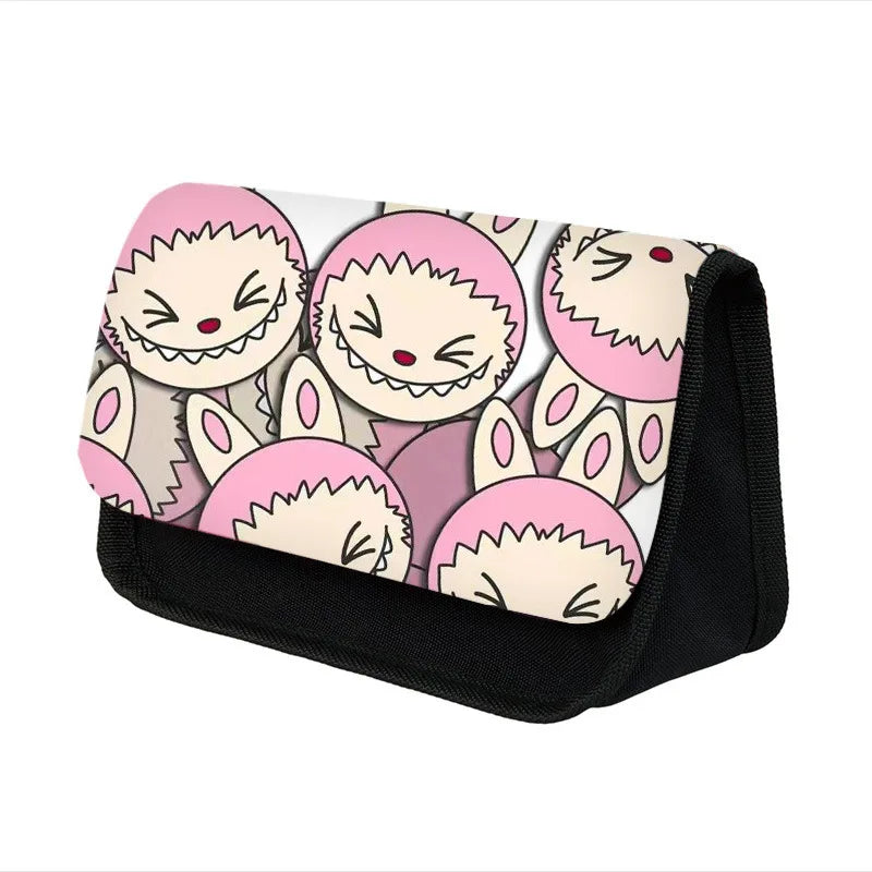 Labubu Pencil Cases Kawaii Large Capacity Pencil Storage Bag Student Stationery Organizer Pouch School Office Supplies Kids Gift