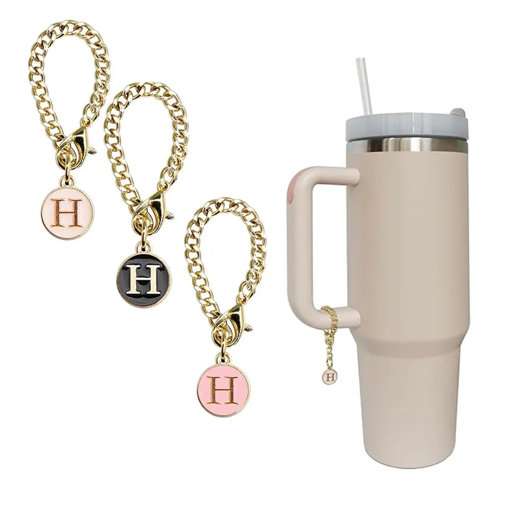 3pcs Letter Charm Accessories for Stanley Cup Initial Name ID Personalized Handle Charm for Stanley 40 oz Tumbler with Handle