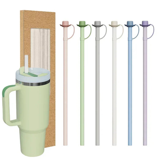 Replacement Long Silicone Straw with Straw Cover Compatible with Stanley 40/30 Oz Cup Tumbler for Stanley Accessorie Drink items