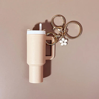 Mini Cup Keychain for Stanley Water Bottle Accessories Lip Balm Cute Tumbler Cup Handle Decoration