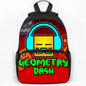 Large Capacity Angry Geometry Dash Children's Backpack 16 Inch Anime Bookbag Travel Backpacks Students Schoolbag for Girls Boys