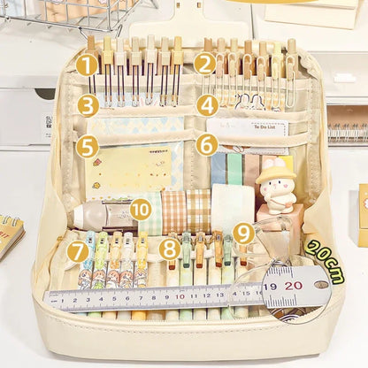 12 Layer Girls Pencil Big Pouch Large Capacity Pencil Pouch School Stationery Aesthetic Stationery Case Student Supplies