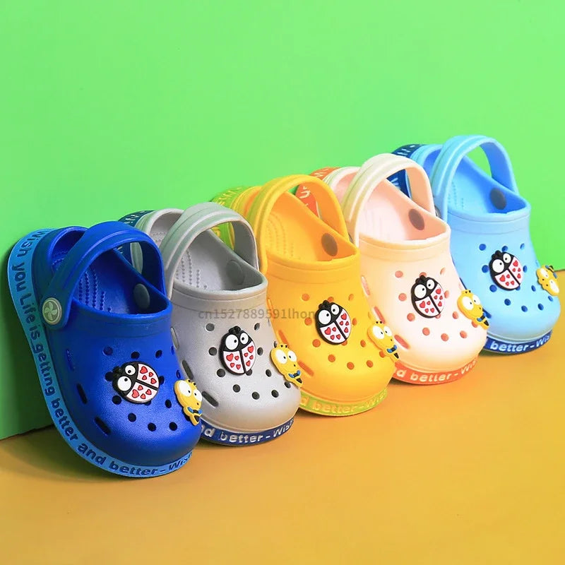 Summer sandals kids Mules Baby Boys Girls Cartoon baby Sandals Flat Heels Solid Cartoon Slippers Children's Garden Shoes