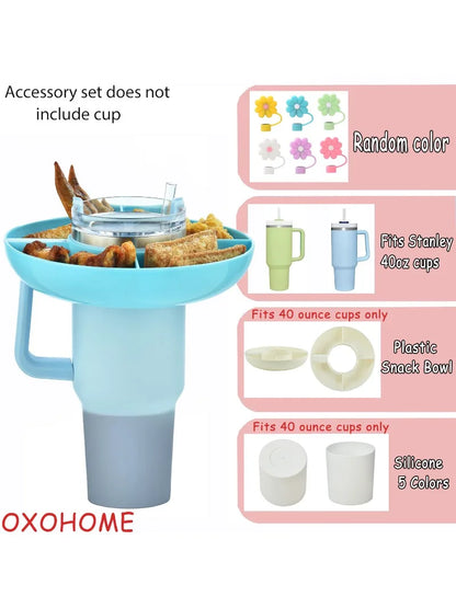 Snack Bowl , Compatible with Stanley Cup 40 oz Snack Bowl with Handle, Reusable Snack Bowl, Stanley Accessories