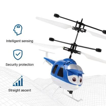 Rechageable Induction Remote Control Dual-mode Helicopter Drop and Collision Resistant RC Aircraft Children's Toys