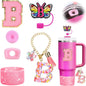 7PCS Cup Accessories Set for Stanley 30oz 40oz Tumbler Initials Silicone Straw Cover Cap Boot Letter Handle Charm Sticker