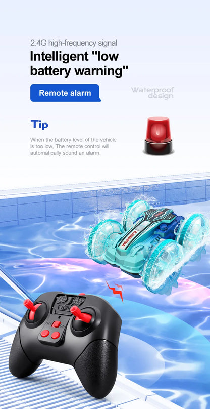 New Amphitheatre RC Car Cool Light Music 4WD 2.4G Gesture Sensing 360° Water Stunt Double Drift Stunt Car Children's Toys Gifts