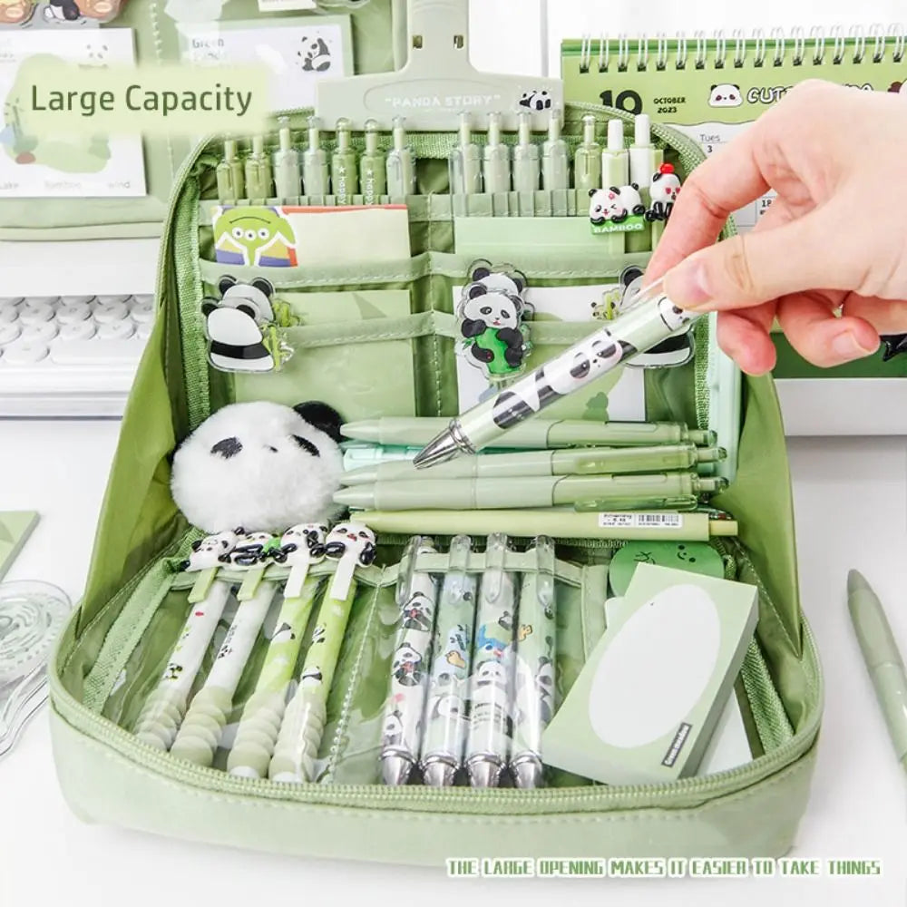 12-Layer Large Capacity Pen Bag 90 Degree Large Opening Student Multifunctional Pencil Case Zipper Stationery Organizer School
