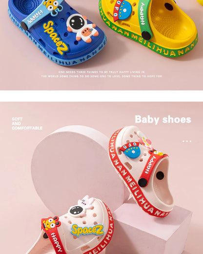 EVA ultra light boys and girls baby and toddler anti slip hole shoes children's sandals astronaut UFO sandals slippers