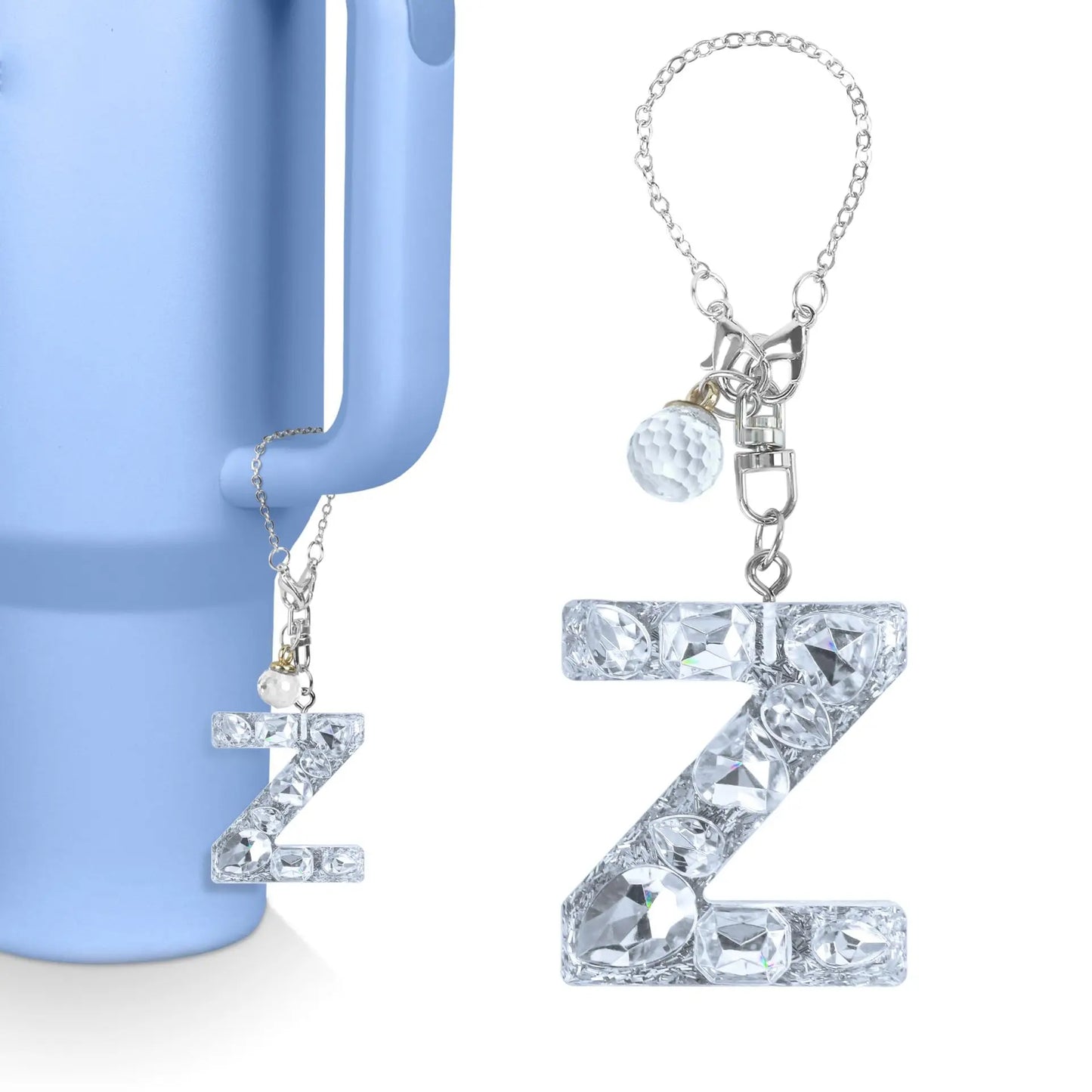 1 PCS Letter Charm Accessories for Stanley Cup Purple Cute Initial Keychain Handle Charm for Stanley Tumbler Girls Water Bottle