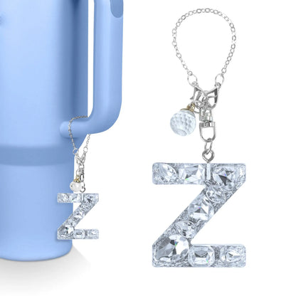 1 PCS Letter Charm Accessories for Stanley Cup Purple Cute Initial Keychain Handle Charm for Stanley Tumbler Girls Water Bottle