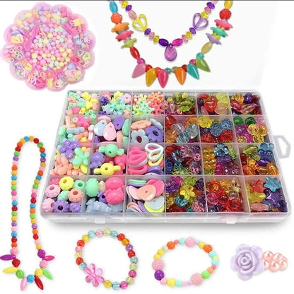DIY Handmade Beaded Children's Toys Creative Loose Spacer Beads Making Bracelet Necklace 24 Grid Girl Jewelry Set Girl Toy Gift