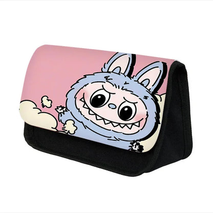 Labubu Pencil Cases Kawaii Large Capacity Pencil Storage Bag Student Stationery Organizer Pouch School Office Supplies Kids Gift