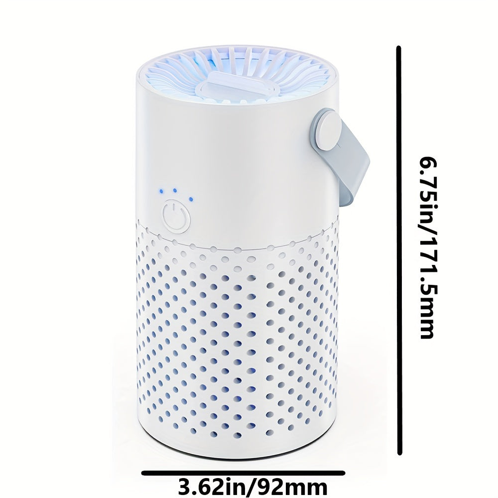 Compact True HEPA Desktop Air Purifier - Effective Air Cleaner for Pets, Smoke, Dust, and Pollen Removal - Portable, Quiet, and Energy-Efficient Solution for Home and Office