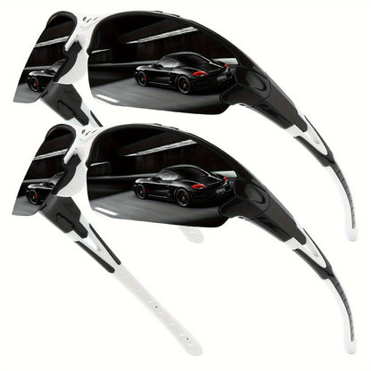 1pair/2pairs, Trendy Cool Wrap Around Polarized Sunglasses, For Men Women Outdoor Sports Party Vacation Travel Cycling Fishing Supplies Photo Props, Ideal Choice For Gifts