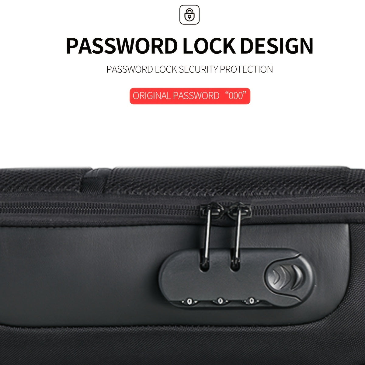 WEIXIER 1pc Men's Waterproof Oxford Fabric Waist Bag With USB Charging And Combination Lock Give Gifts To Men On Valentine's Day Gift For Father