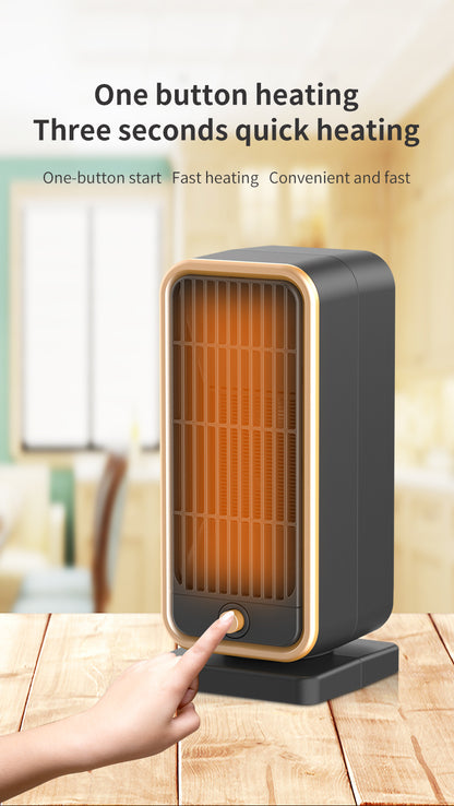 500W Quiet Ceramic Heater with Thermostat - Energy-Efficient, Portable & Safe for Home/Office Use