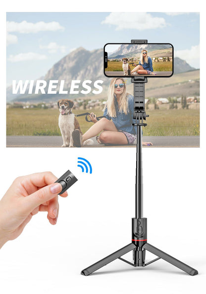 Portable 44 Inch Selfie Stick Phone Tripod With Wireless Remote Control Expandable Smartphone Tripod Stand 360 Degree Rotation Compatible With IPhone 13 12 11 Pro Xs Max Xr X 8 7 6 Plus, Android Samsung Smartphones