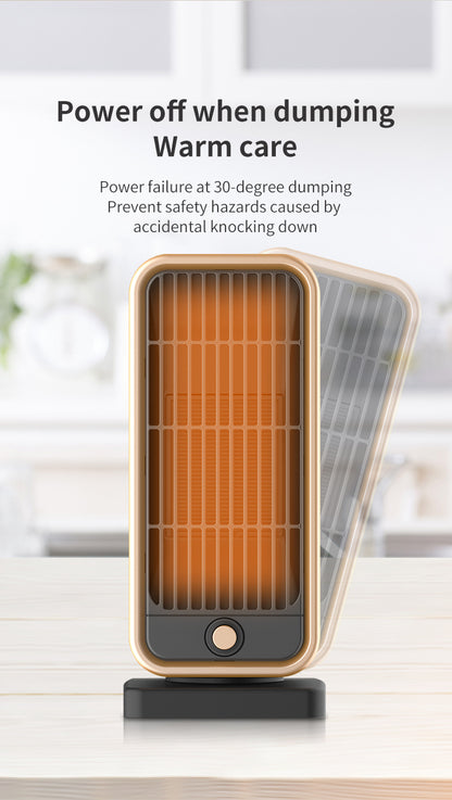 500W Quiet Ceramic Heater with Thermostat - Energy-Efficient, Portable & Safe for Home/Office Use